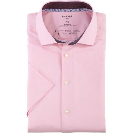 OLYMP Luxor 24/Seven Overhemd Korte mouw lichtroos