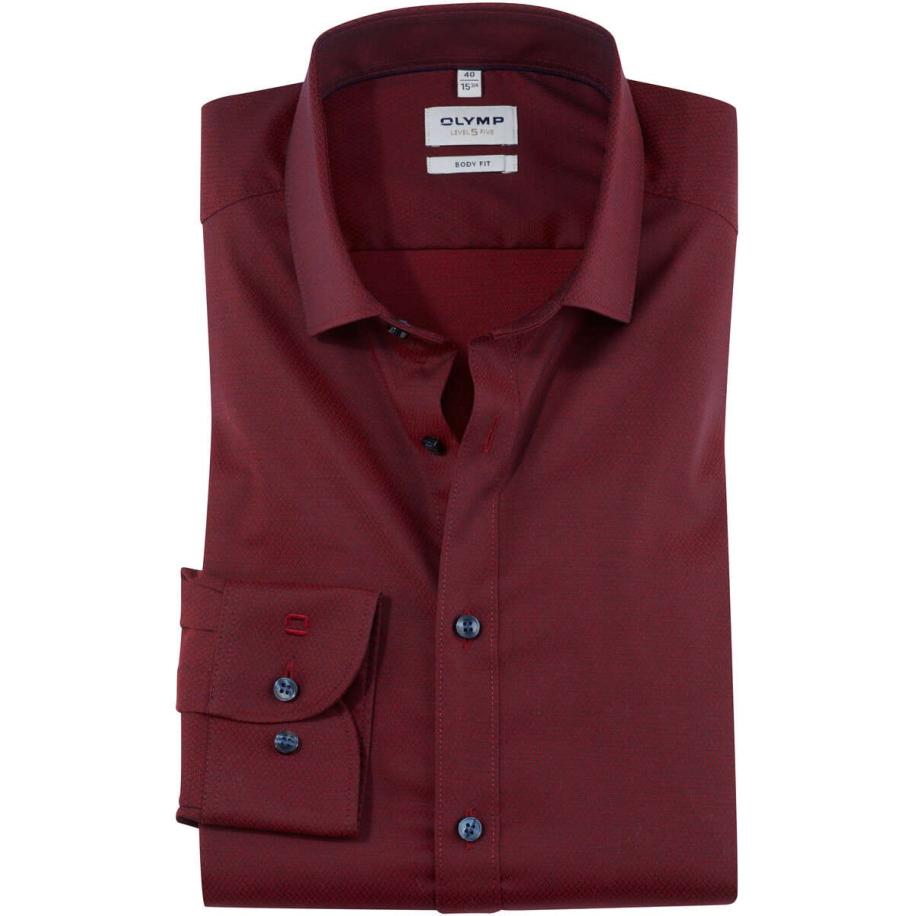 OLYMP Level Five Overhemd rood, Motief Rood