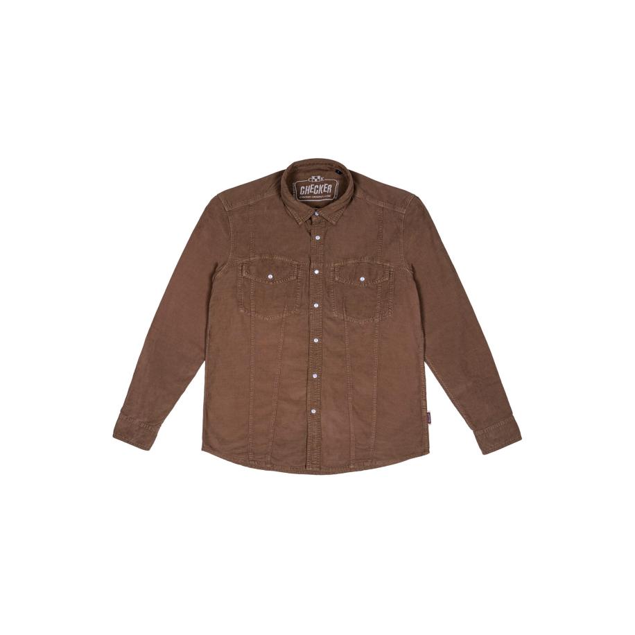 Checker Checker Overhemd Dynasty Cord bruin -