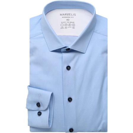 Marvelis Performance Overhemd blauw, Faux-uni
