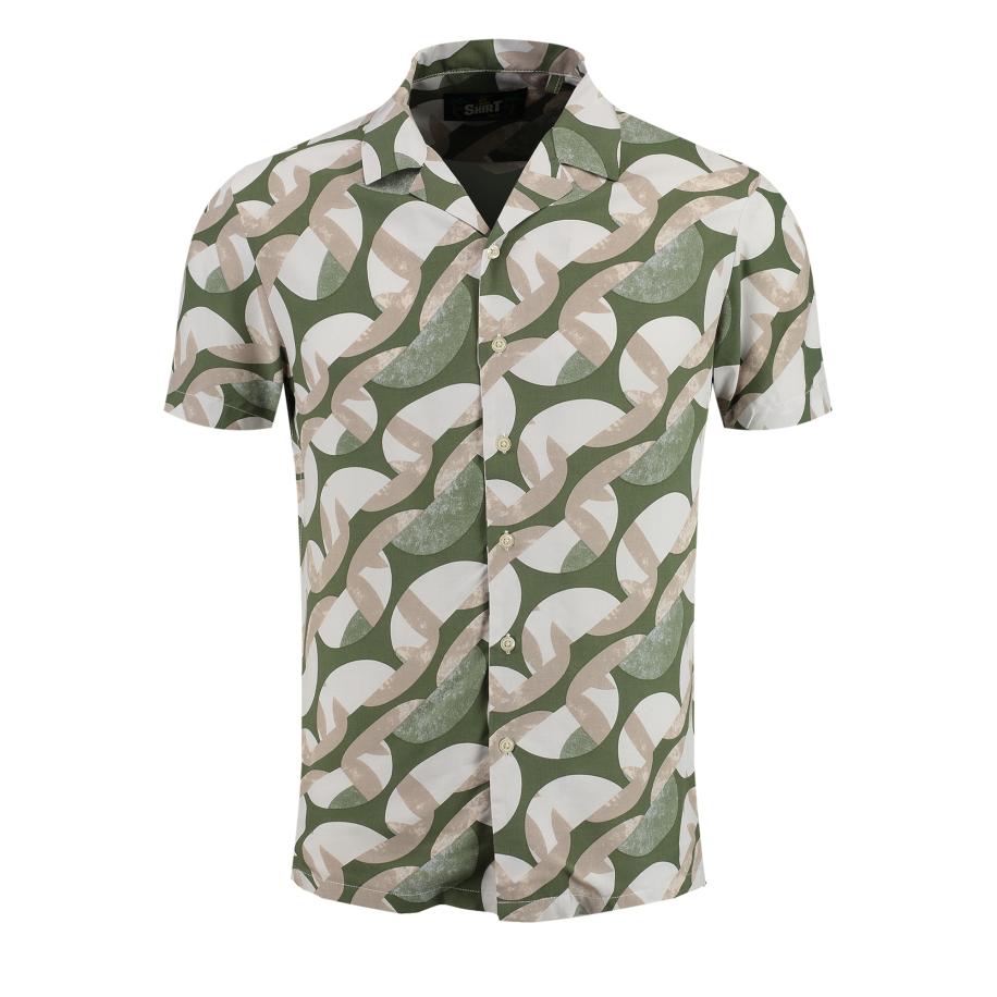 Key Largo Key Largo Overhemd MAGMA beige / groen gemêleerd / wit -