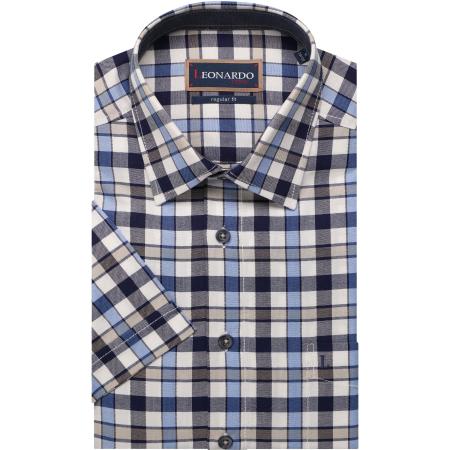 Leonardo by Jupiter Casual Overhemd Korte mouw middenblauw