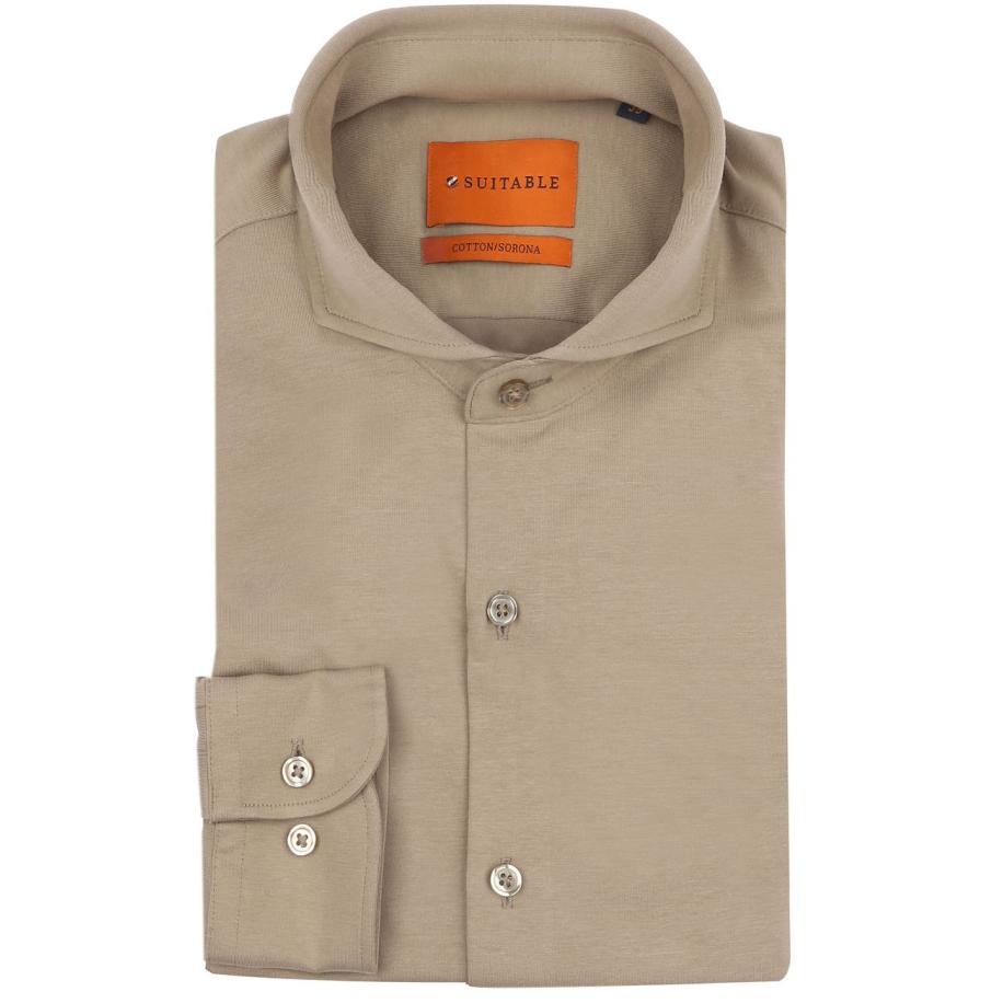 Suitable Sorona Overhemd Beige Bruin