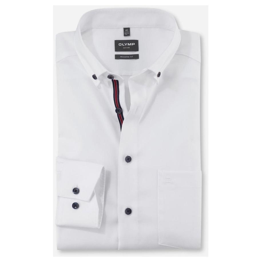 OLYMP Luxor Overhemd wit, Effen Wit