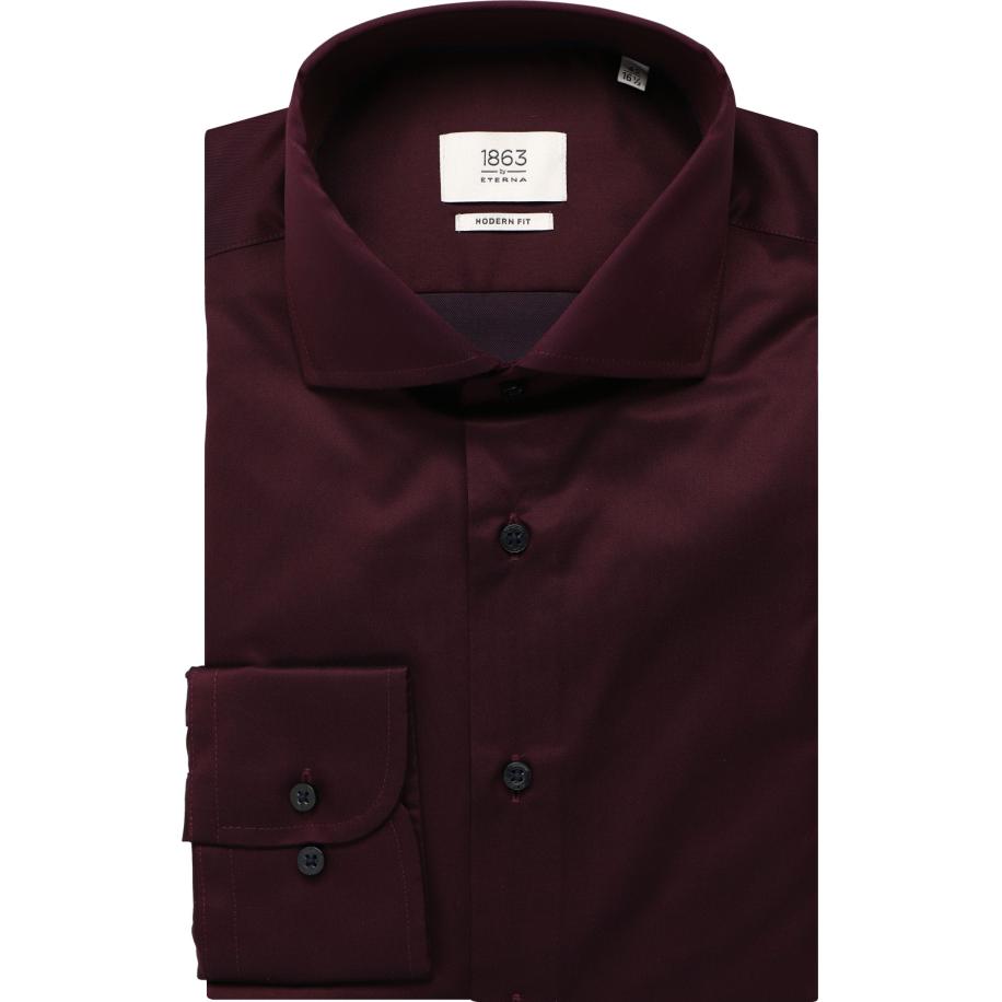 ETERNA 1863 Overhemd bordeaux, Effen Rood