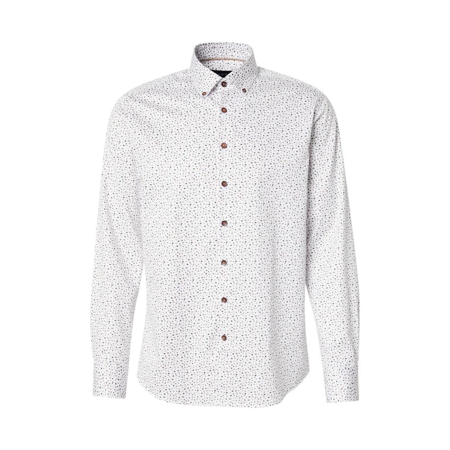 Bugatti bugatti Overhemd navy / lichtbruin / grasgroen / wit -