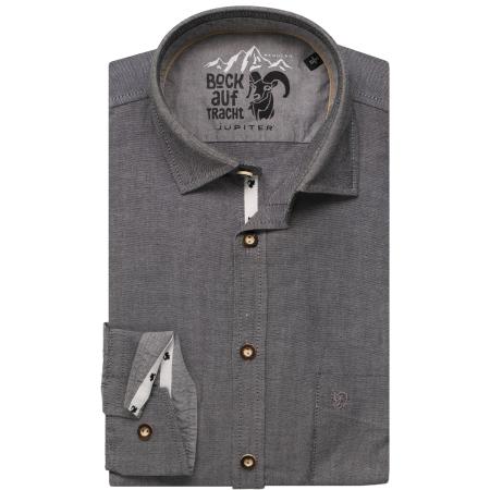Jupiter Traditioneel overhemd antraciet, Effen