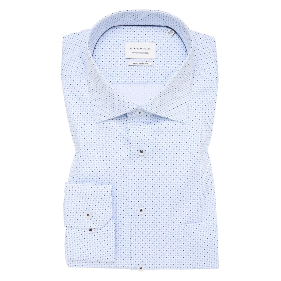 ETERNA Overhemd hemelsblauw, Bedrukt -