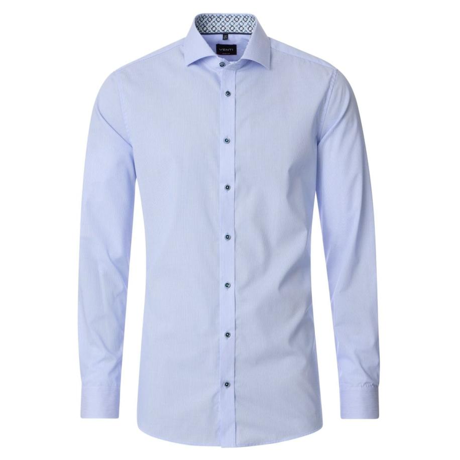 Venti Overhemd blauw, Gestreept Blauw