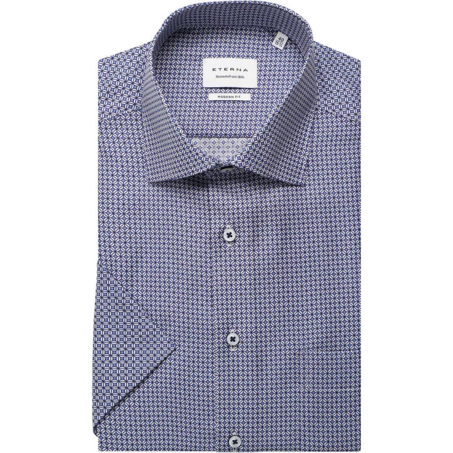 ETERNA Overhemd Korte mouw blauw Multicolor