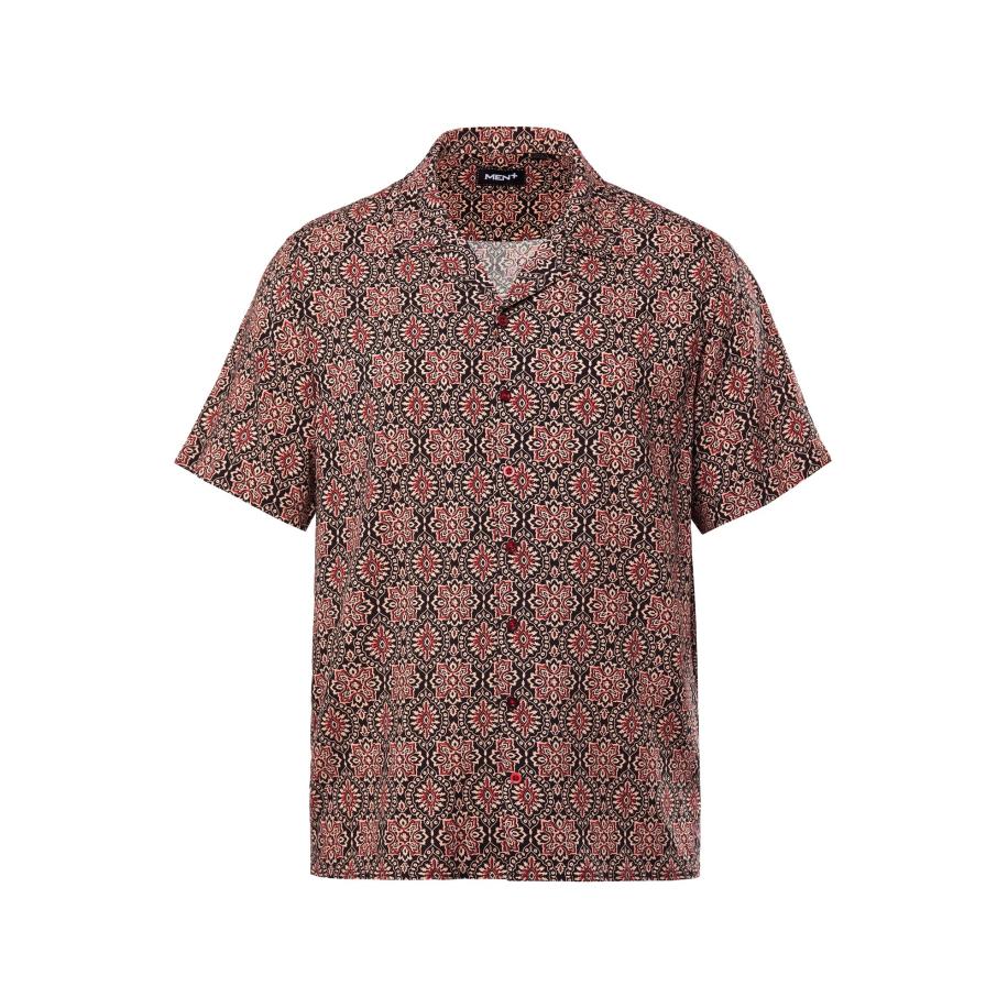 men plus Men Plus Overhemd bordeaux / pastelrood / zwart -