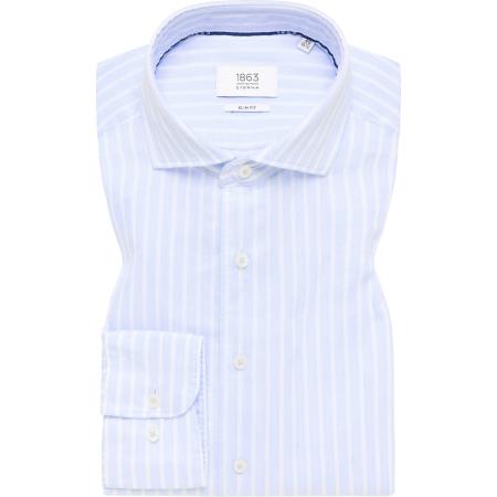ETERNA 1863 Linnen Overhemd lichtblauw, Gestreept