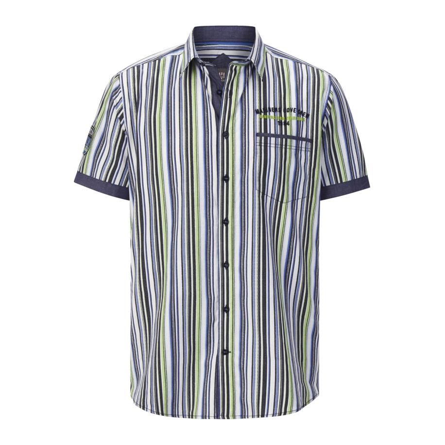 Jan Vanderstorm Overhemd Korte mouw blauw -