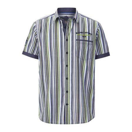 Jan Vanderstorm Overhemd Korte mouw blauw