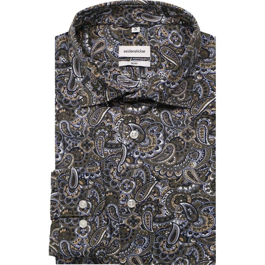 Seidensticker Overhemd groen, Paisley Groen