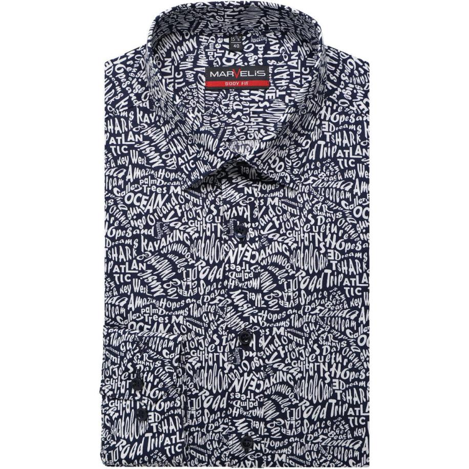 Marvelis Overhemd marine, Bedrukt Multicolor