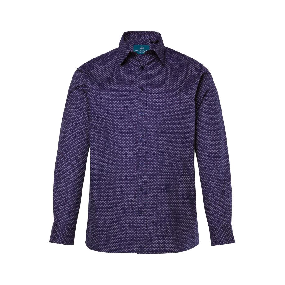 Boston Park Boston Park Overhemd violetblauw / donkerlila -
