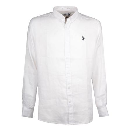 U.S. Polo Assn. Linnen Overhemd wit, Effen