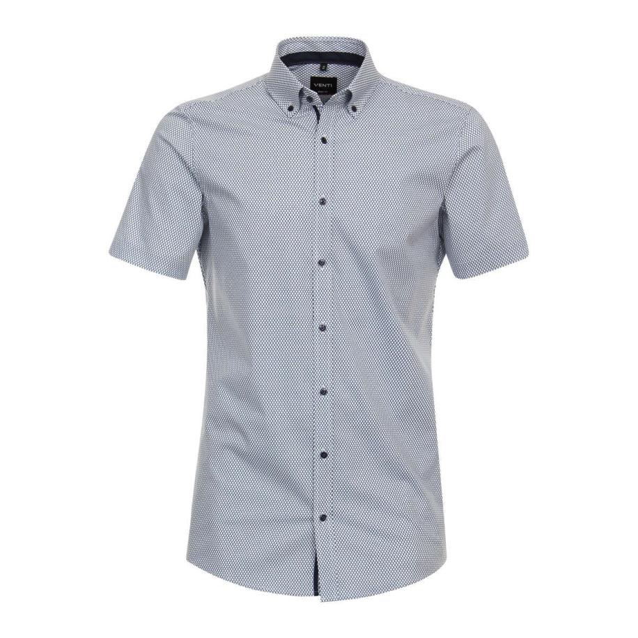 Venti Overhemd Korte mouw blauw Blauw