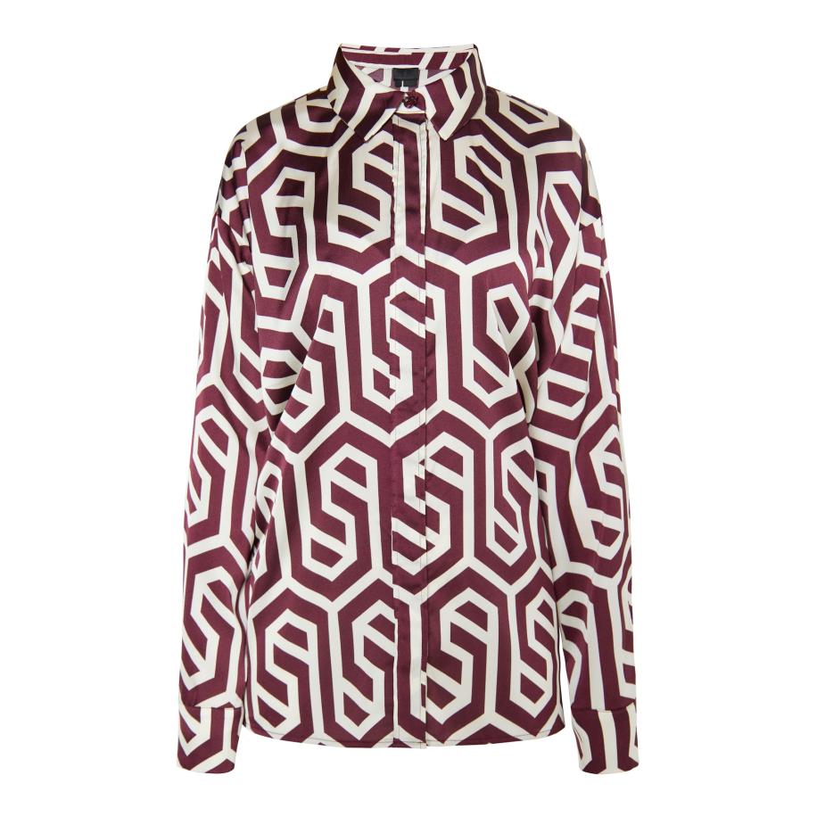 DreiMaster DreiMaster Klassik Blouse bourgogne / wolwit -