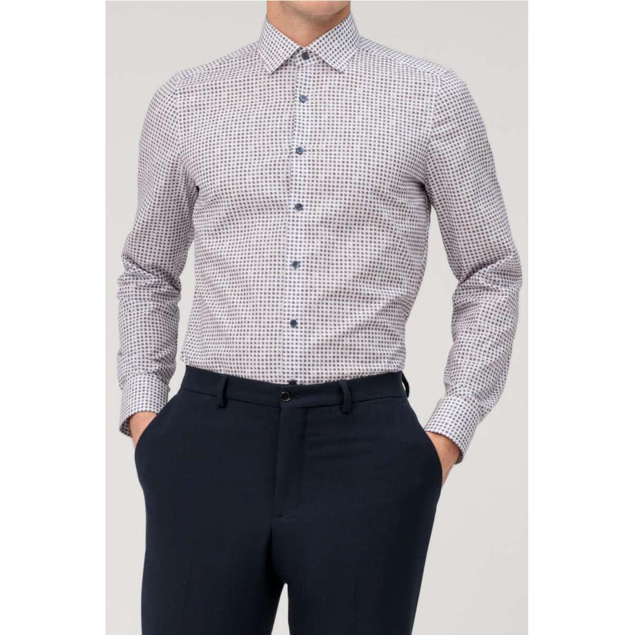 OLYMP Level Five Overhemd roos, Motief Rood