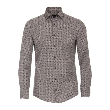 Venti Overhemd bruin, Bedrukt