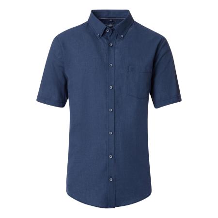 Casa Moda Linnen Overhemd blauw, Effen