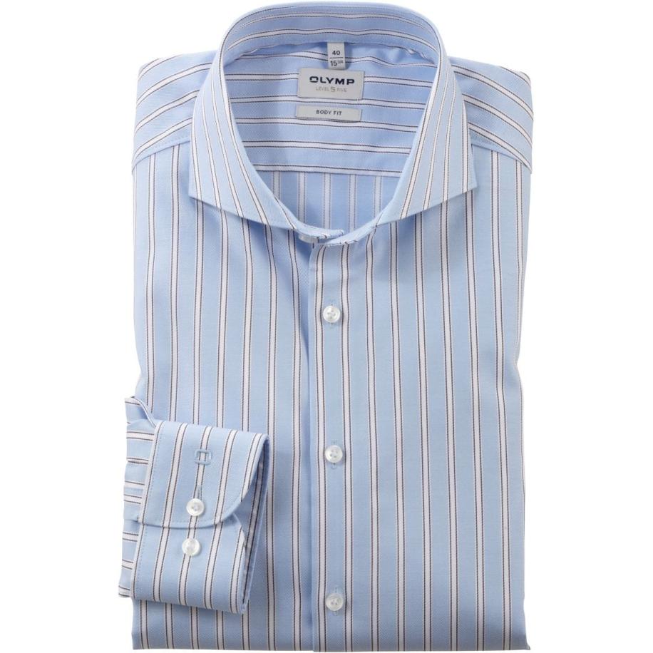 OLYMP Level Five Overhemd blauw, Gestreept Blauw