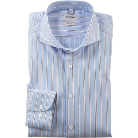 OLYMP Level Five Overhemd blauw, Gestreept