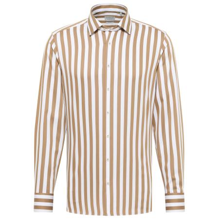 Eterna ETERNA Overhemd taupe / wit