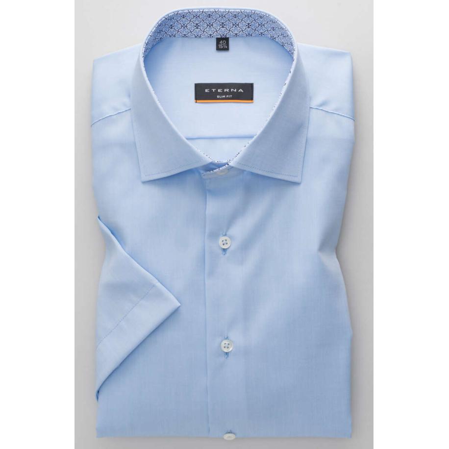 ETERNA Overhemd Korte mouw lichtblauw Blauw