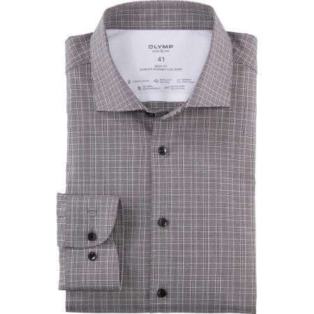 OLYMP Level Five 24/Seven Overhemd zwart, Ruit