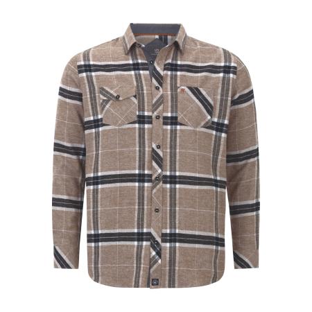 Jan Vanderstorm Flanellen Overhemd bruin, Ruit