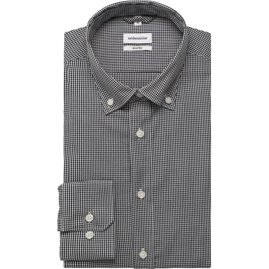 Seidensticker Overhemd donkerblauw, Ruit Blauw