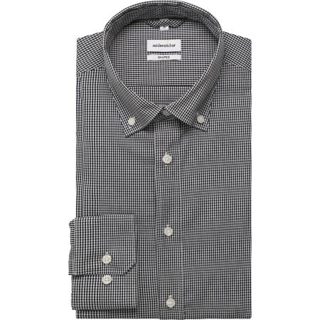 Seidensticker Overhemd donkerblauw, Ruit