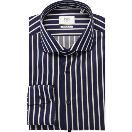 ETERNA 1863 Overhemd marine, Gestreept