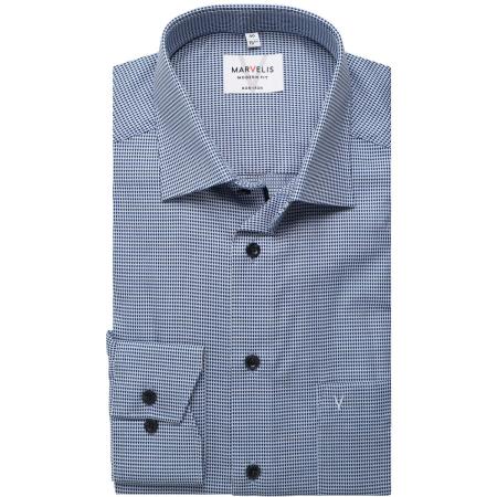 Marvelis Overhemd marine, Faux-uni