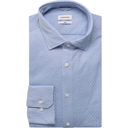 Seidensticker Overhemd lichtblauw, Stippen