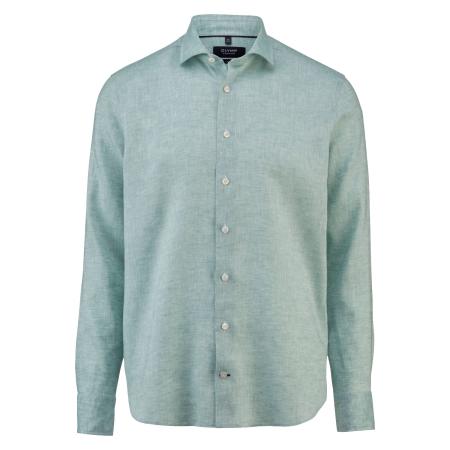 OLYMP SIGNATURE Soft Business Linnen Overhemd groen, Faux-uni