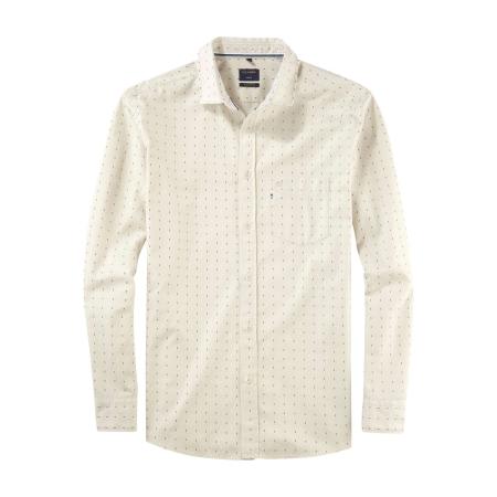 OLYMP Casual Overhemd taupe, Bedrukt