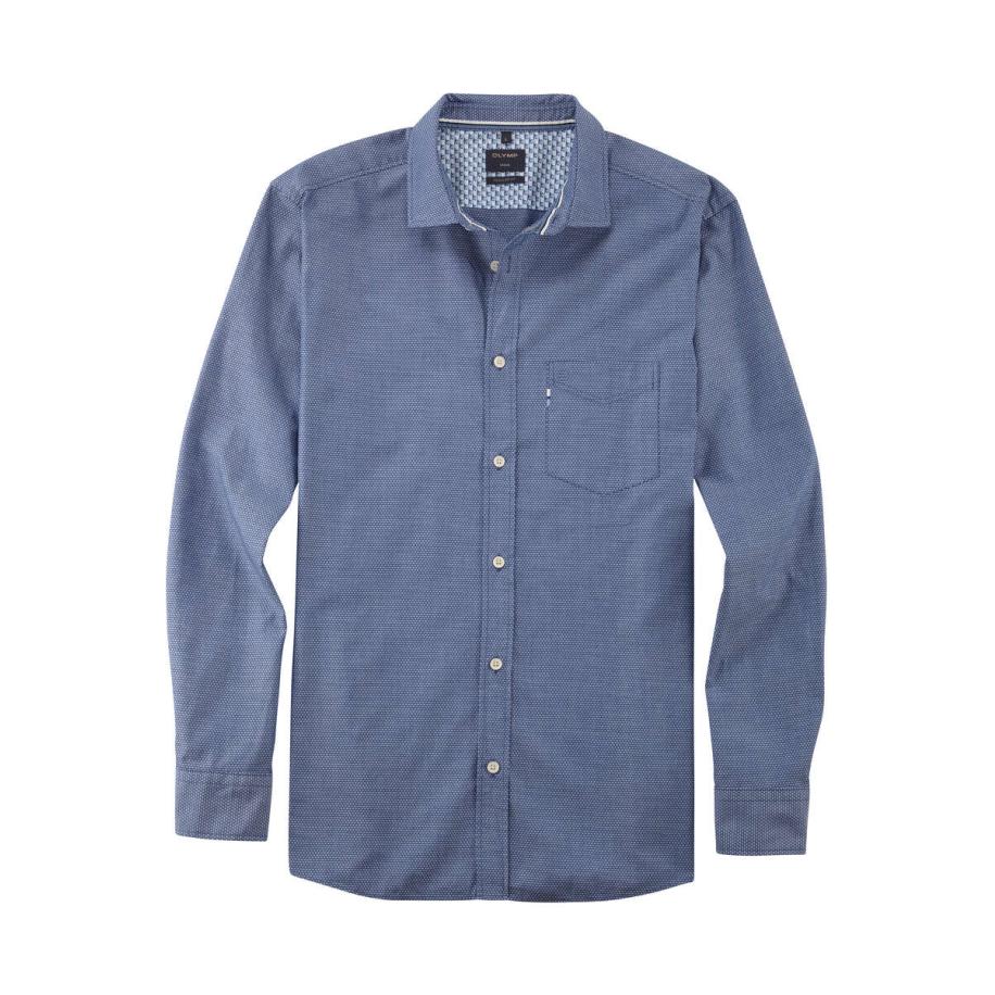 OLYMP Casual Overhemd marine, Faux-uni Blauw