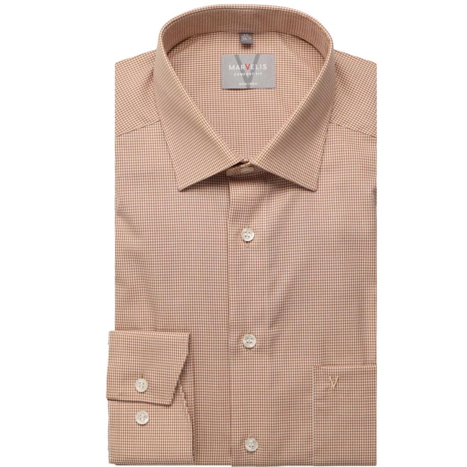 Marvelis Overhemd bruin, Vichy ruit Bruin