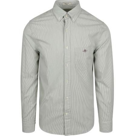 Gant Poplin Banker Overhemd Streep Groen