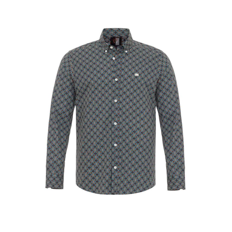 By Diess Collection By Diess Collection Overhemd marine / donkerbruin / petrol / offwhite -