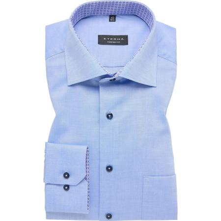 ETERNA Overhemd blauw, Effen