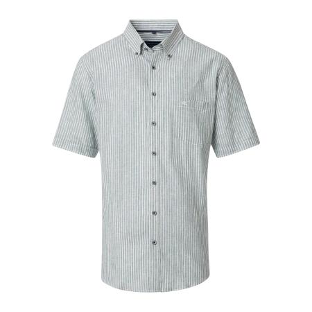 Casa Moda Linnen Overhemd groen, Gestreept