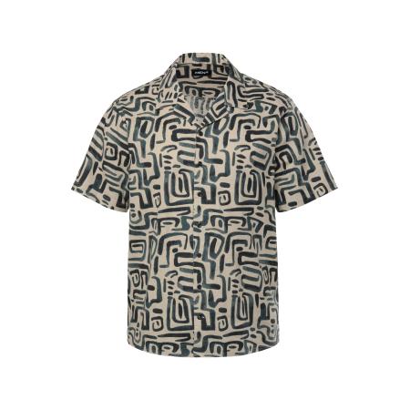 men plus Men Plus Overhemd beige / donkergrijs / zwart