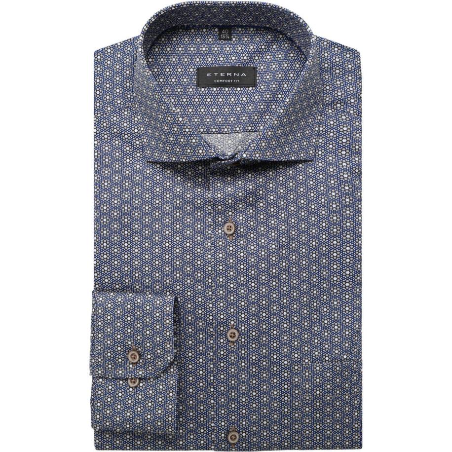 ETERNA Overhemd ML7 (72CM+) bruin/blauw Multicolor