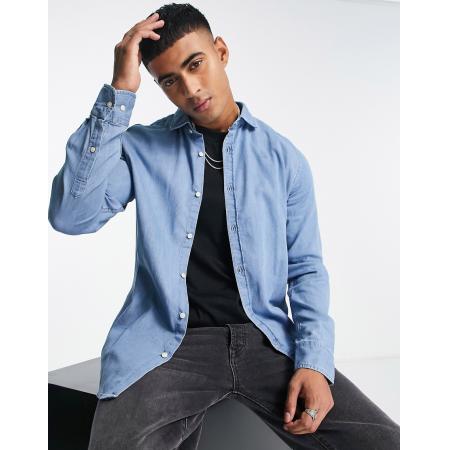 Scalpers - Denim overhemd in blauw