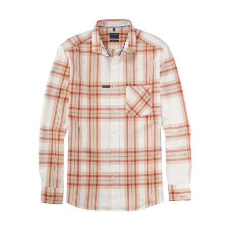 OLYMP Casual Flanellen Overhemd rood, Ruit